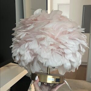 Pink Feather Table Lamp